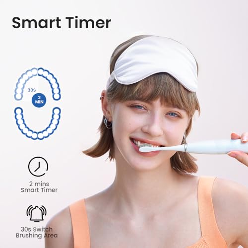 Oclean White Electric Toothbrush for Adults, 150-Day Battery, 5 Modes & Travel Case