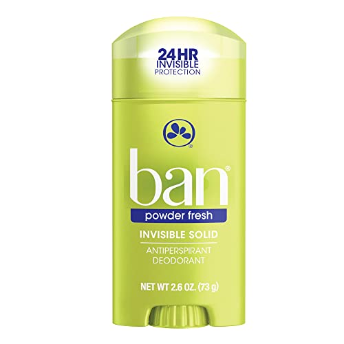 Ban Invisible Solid Antiperspirant Deodorant, Powder Fresh, 2.6oz (3 Pack)