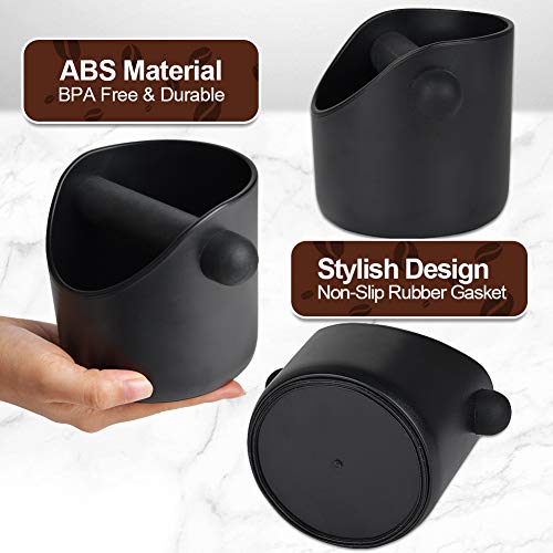 AIFUSI Espresso Knock Box with Removable Bar - 4.4 Inch Coffee Grounds Bin