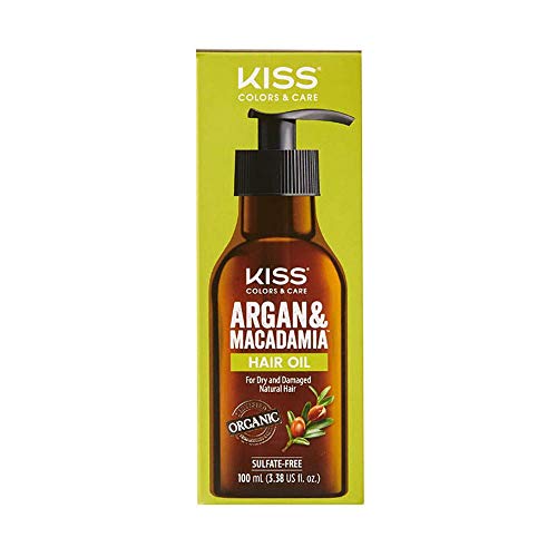 Kiss Argan & Macadamia Hair Oil Serum 3.38 fl oz - Nourishing Repair & Volumizing