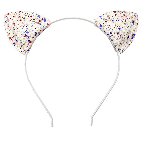 Lirila Glitter Cat Ear Headbands Set of 6 - Cosplay, Party & Daily Wear for Women and Kids