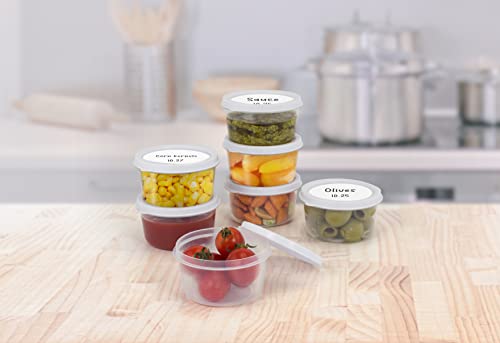 ZENVY 50 Pack Mini Reusable 2oz Food Storage Containers with Lids