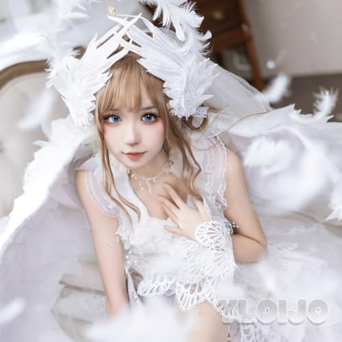 White Angel Wing Hair Clips - Embroidered Feather Hairpins for Women