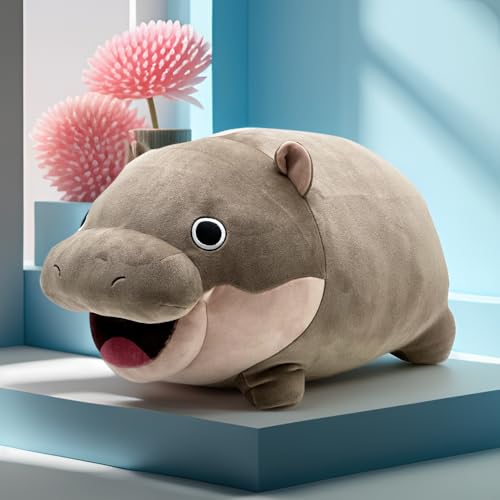 Cute Pygmy Hippo Plush Toy - Soft Stuffed Animal Pillow, 9 Inch