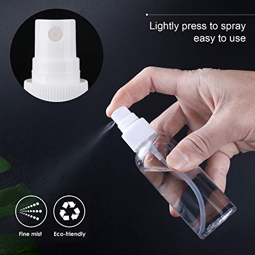Trenbox 6 Pack 60ml Transparent Plastic Fine Mist Spray Bottles Refillable Travel
