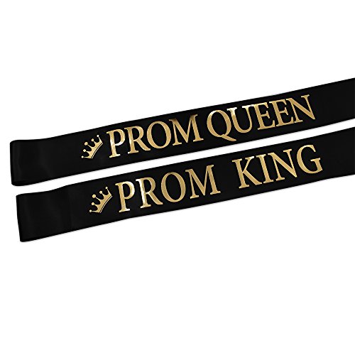 Prom King and Queen Sashes Set - Adjustable Graduation Accessories