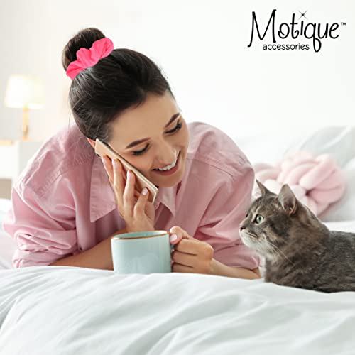 Motique Accessories Neon Pink Terry Towel Scrunchies - 10 Pack