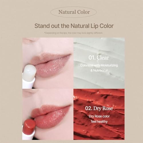 mixsoon Vegan Melting Lip Balm - Shea Butter Tinted Lip Care, Dry Rose