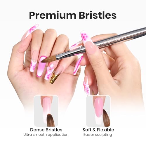 Beetles C-Silver-02 Acrylic Nail Brush – Professional Kolinsky Bristles