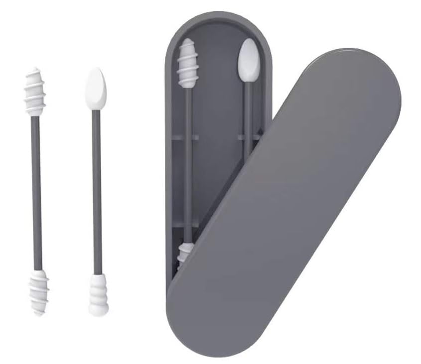 Double-Tipped Silicone Swabs - Portable & Reusable Ear Care, Makeup & Travel Essentials | Purple