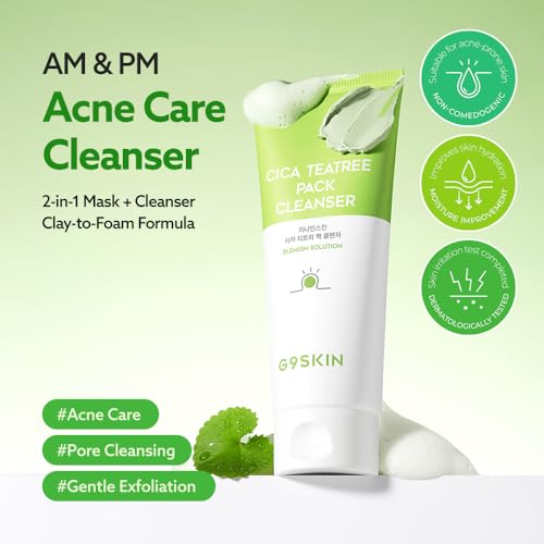 G9SKIN Cica Tea Tree Clay Cleanser & Wash-Off Mask - 150ml