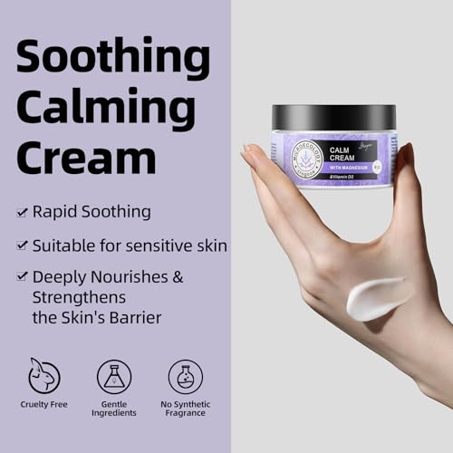 Magnesium Cream for Sleep & Relaxation - Hydrating Nighttime Body Lotion with Vitamin E, Lavender, 4 OZ
