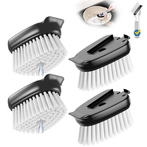 Black Replacement Dish Brush Head for OXO Soap Dispensing Scrubber 4 Pack