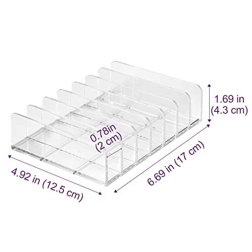 Lolalet 2 Pack Clear Acrylic Makeup Organizer with 14 Slots for Eyeshadows, Blush, Face Powder, Contours & Bronzers