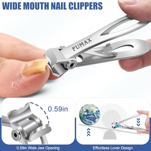 FUMAX 5-in-1 Professional Toenail Clipper Set for Thick Ingrown Nails