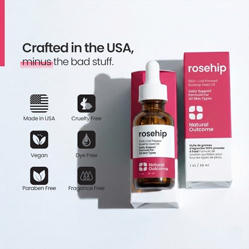 Natural Outcome Rosehip Oil 100% Pure Cold-Pressed Facial Oil 1 oz - Anti-Aging & Hydrating