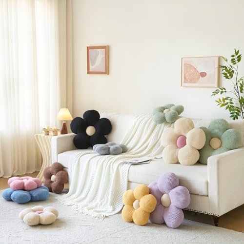 Cute Flower Throw Pillow - Decorative Plush Cushion for Couch & Bed (14.9")