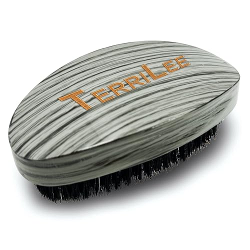 Terrilee Palm Wave Brush - Curved Medium Boar Bristle 360 Wave Brush