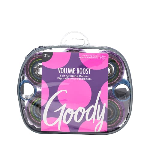 Goody Start Style Finish Self-Holding Hair Rollers - Multi Pack of 31, Color-Coded Sizes