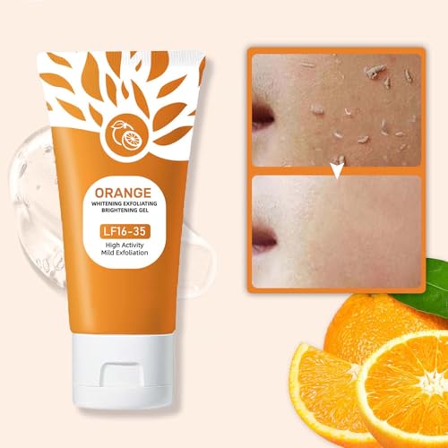 Sheghy 3pc Orange Exfoliating Gel Scrub for Face & Body - Gentle Enzymatic Deep Cleansing, Moisturizing, All Skin Types