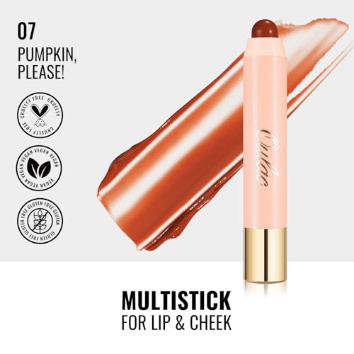 Oulac Pumpkin Please! Lipstain & Blush Duo, Moisturising Vegan Lip Balm & Cheek Tint