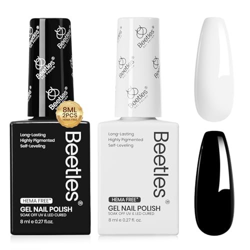 Beetles HEMA-Free Black & White Gel Polish Kit - 8ml