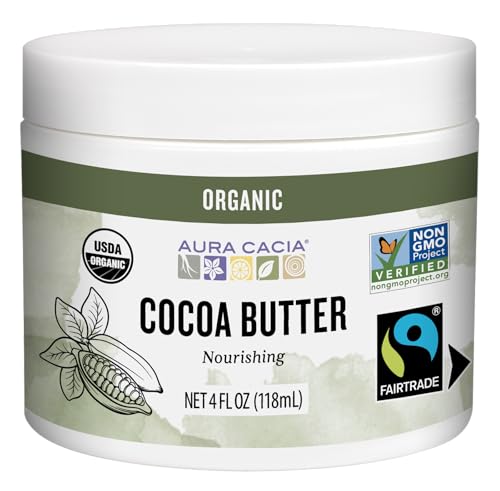 Aura Cacia Natural Cocoa Butter - 4 Ounce (113 g) for Skin Moisturizing & DIY Projects