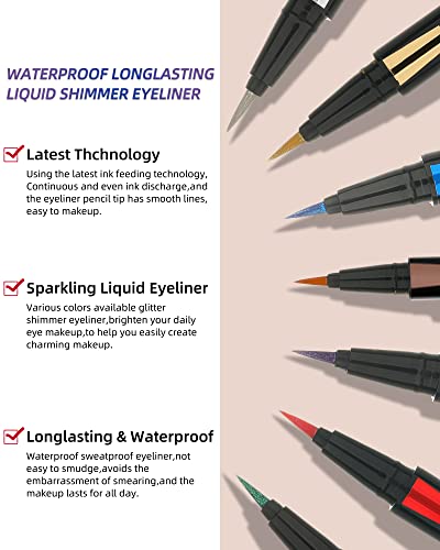 LYSdefeu Bronze Glitter Eyeliner Pen Brown Metallic Shimmer Makeup