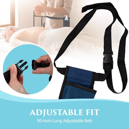 NRG Massage Holster - Adjustable Waist Belt for 8oz Massage Oil Bottles, Durable Nylon, Navy