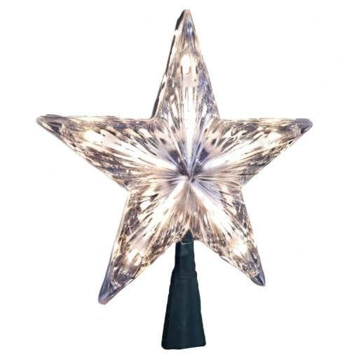 Kurt Adler 10-Light Clear Star Treetop - 7-Inch Indoor Decor