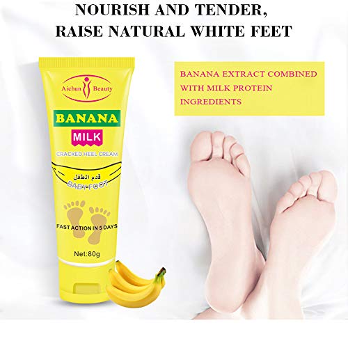 AICHUN BEAUTY Banana Milk Foot Cream - 80g Moisturizer for Cracked Heels