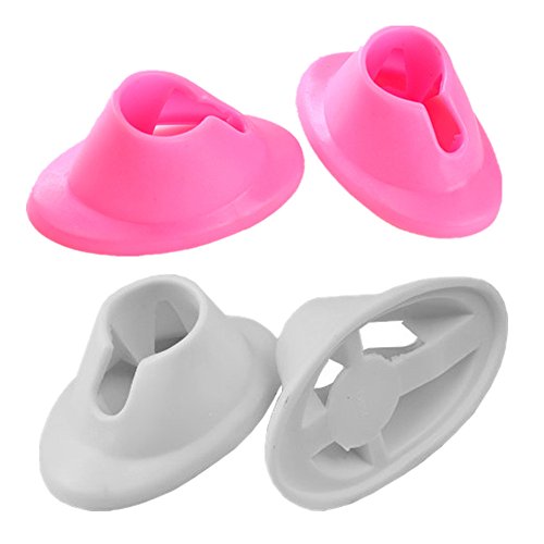 Yueton 4 Pack Soft Rubber Nail Polish Bottle Holders for Manicure & Nail Art