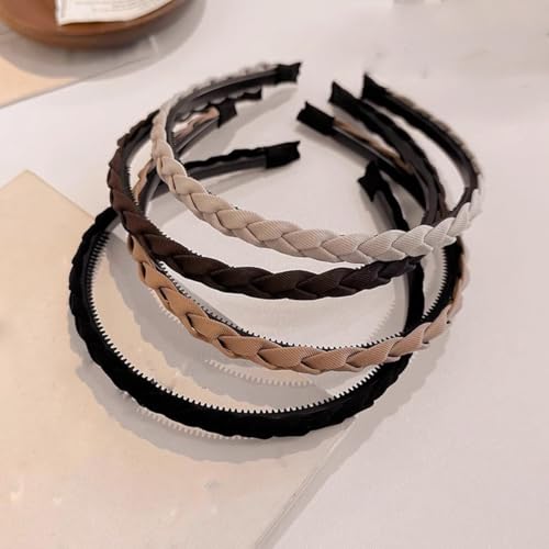 Lvyeer Braided Headband - Non Slip Women’s Hair Band (Set of 4)