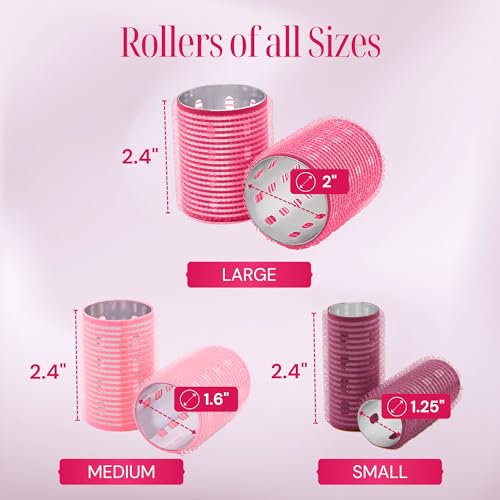 Large Multi-Colored Thermal Hair Rollers Set - 37pc with Clips & Comb