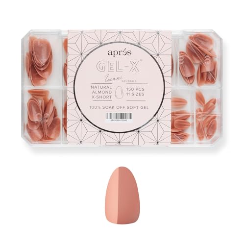 Apres Neutrals Gel-X Imani Nail Tips, Natural Almond Extra Short (150pcs)