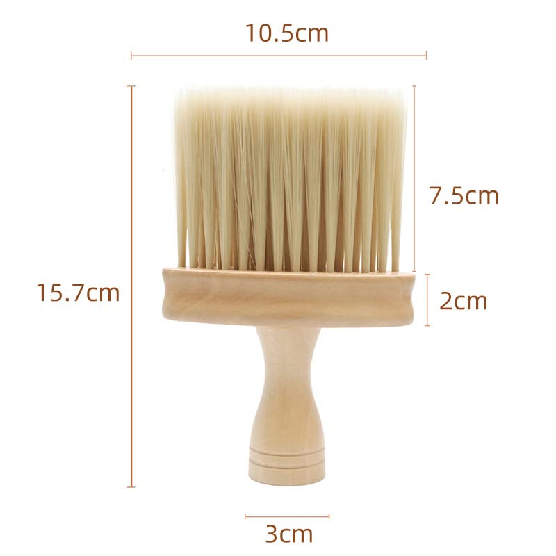 Professional Wooden Neck Brush for Hair Cutting - Soft Bristles