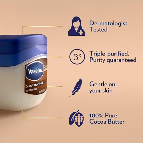 Vaseline Cocoa Butter Healing Jelly Travel-Size 6-Pack - Moisturizing Skin Protectant