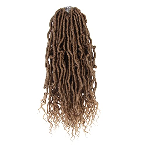 BOHOBABE 14 Inch Short Faux Locs Crochet with Curly Ends - 27# (Honey Blonde)