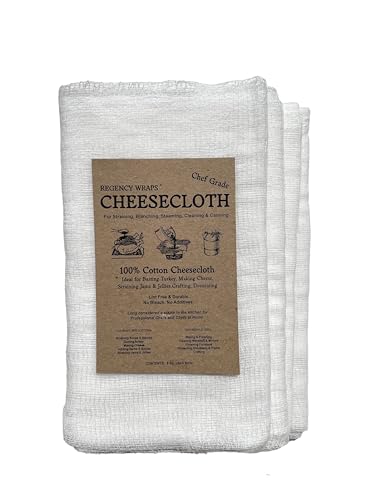 Regency Chef-Grade 100% Cotton Cheesecloth - 36"x72" (Pack of 4)