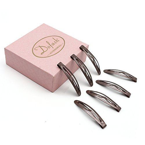 KWONG Brown A Mini 4.5cm/1.77in Hair Clips 20PCS Slim Snap Barrettes for Women & Girls
