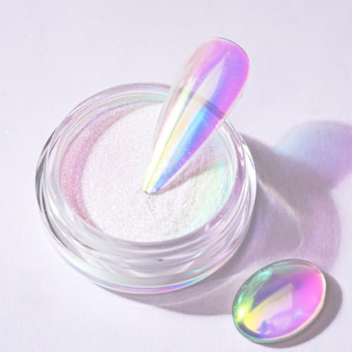 Pretty Diva Aurora Chrome Nail Powder - Iridescent Mermaid Glitter