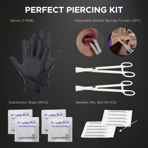 BodyJ4You 36PC Black Body Piercing Kit – Surgical Steel Tools & Needles