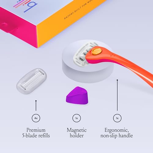 Billie Women's Razor Kit with 5-Blade Refills and Magnetic Holder