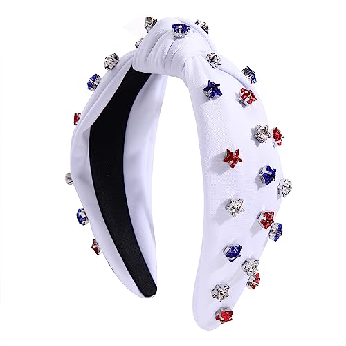 ARATLENCH White Knot Headband - 4th of July American Flag Design