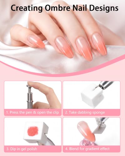 Professional Nail Art Brush Set with Sponges & Dotting Tools for DIY & Salon