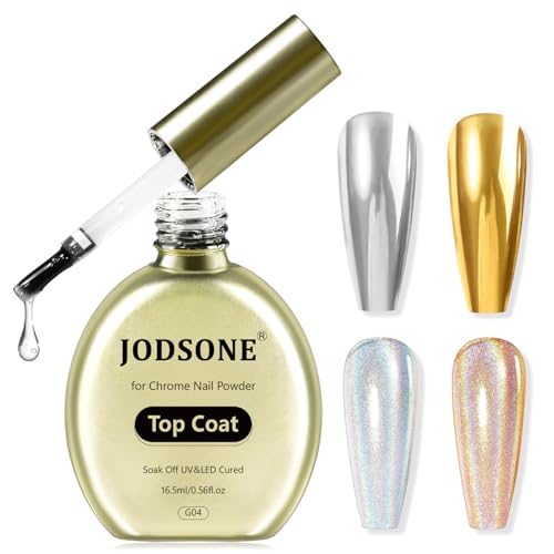 JODSONE No Wipe Gel Top Coat for Chrome Nail Powder - 16.5ml