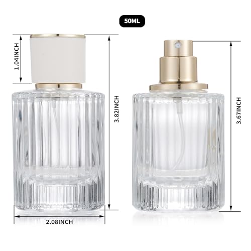 Jxcmeng 50ml & 30ml Refillable Glass Spray Bottles with Fine Mist Atomizer - Travel Perfume & Fragrance Containers, Leak-Proof & Portable