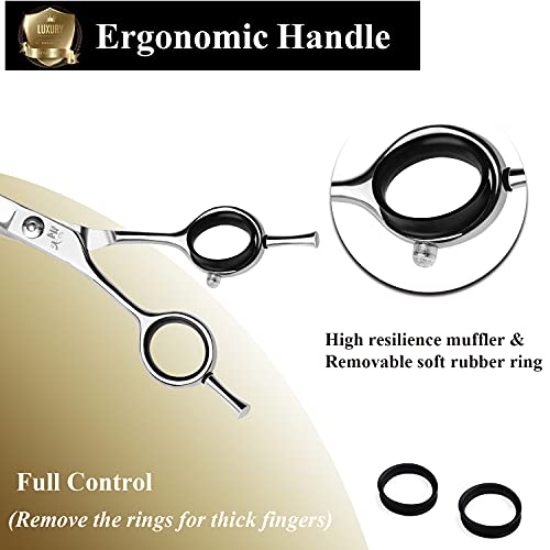 Professional 6-Inch Hair Cutting Scissors with Adjustable Tension - Ergonomic & Sharp Blades
