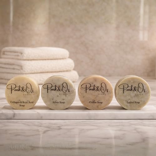 PARK & OZ 4-in-1 Luxury Turkish Soap Set – Collagen, Coffee, Laurel & Silver