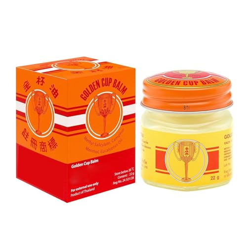 Golden Cup Yellow Herbal Thai Balm 22g - Pack of 3 for Instant Natural Relief